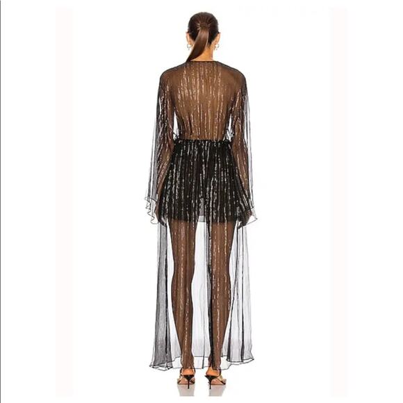 NWT DUNDAS Black Metallic Flowing Kaftan - Picture 3 of 6